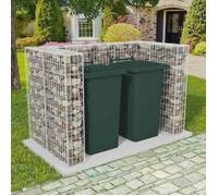Cache-poubelle Cadre à gabion de poubelle double Acier 180 x 100 x 120 cm