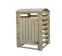 Cache Poubelle en Bois à Porte Verrouillables - 97cm x 97cm x H137cm TIMBELA M606-1
