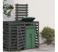 Cache Poubelle/ Extension d'abri de poubelle sur roulettes - VIDAXL - gris bois massif pin CC9109650