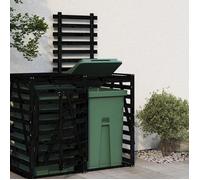 Cache Poubelle/ Extension d'abri de poubelle sur roulettes - VIDAXL - noir bois massif pin CC6931765