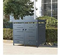 Cache poubelle extérieur Salchig acier galvanisé 122 x 132 x 80 cm [en.casa]
