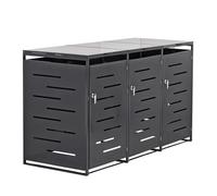 Cache poubelle extérieur - pour 3 poubelles - anthracite D11461