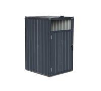 Cache poubelle gris en acier galvanisé. 1 place L 73 x P 82 x H 124 cm