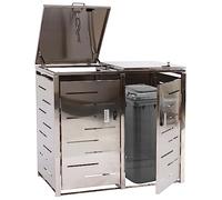 Cache-Poubelle HWC-E83 Extensible 103x135x63cm Acier Inoxydable 38kg