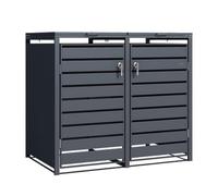 Cache poubelle métal lucas anthracite 2x240l