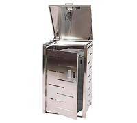 Cache-Poubelle pour 1 Personne HWC-E83, Cache-Poubelle, Extensible 103x60x62cm - Acier Inoxydable 23kg