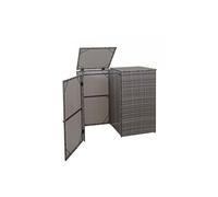 Cache-poubelle pour 2 poubelles HWC-E25, polyrotin 2x120l gris