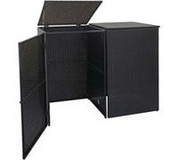 Cache-poubelle pour 2 poubelles MENDLER HWC-E25, polyrotin 2x120l noir Noir G