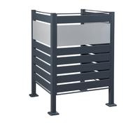 Cache-poubelle Uusikaupunki acier galvanisé 120 x 91 x 91 cm anthracite argent