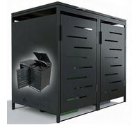Abri pour poubelles en métal Arel Anthracite