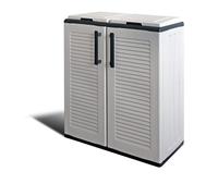 Art Plast Meuble poubelle pour tri sélectif en résine plastique pour extérieur et intérieur (2 conteneurs)