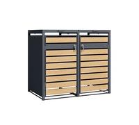 Cache poubelles métal Lucas L 2x240 L