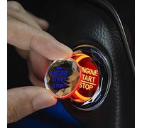 Cache pour Bouton d'allumage et d'arrêt du Moteur de Voiture,Autocollant pour Anneau décoratif de Bouton d'allumage de Voiture,Couvercle de Protection du Bouton d'allumage en Cristal,(Bleu)