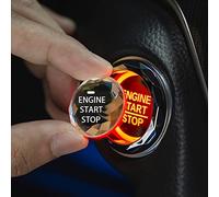 Cache pour Bouton d'allumage et d'arrêt du Moteur de Voiture,Autocollant pour Anneau décoratif de Bouton d'allumage de Voiture,Couvercle de Protection du Bouton d'allumage en Cristal,(Blanc)