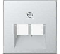 Cache pour prises de raccordement IAE/UAE 2x8 pôles Jung A 569-2 aluminium