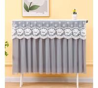 Cache-poussière du Radiateur, Cache-radiateur Décoratif en Dentelle à Broderie Florale, Double Couche Anti-poussière, Tissu Respirant et Système de Fixation Par Liens(Gray,100cm/39in)