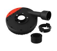 Cache-poussière pour meuleuse d'angle de 150 mm, port d'aspiration de 43 mm avec anneau de brosse amovible, compatible avec meuleuses d'angle de 17,8 cm, rouge/noir