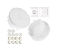 Cache-prise, 16 pièces, en blanc, protection de prise contre la poussière, les éclaboussures, pour prise SchuKo type F, couvercle pour bloc multiprise, prise multiple, enrouleur de câble, cuisine