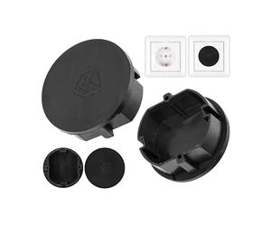Cache-prise, 4 pièces, noir, protection de prise contre la poussière, les éclaboussures, pour prise SchuKo type F, couvercle pour bloc multiprise, prises multiples, enrouleur de câble, cuisine