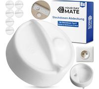 Cache-prise, 8 pièces, blanc, silicone, protection de prise contre les éclaboussures, la poussière, couvercle de prise type E France, capuchon pour ouvertures de tambour de câble, multiprise