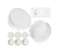 Cache-prise, 8 pièces, en blanc, protection contre la poussière et les éclaboussures, pour SchuKo type F, couvercle pour bloc multiprise, prise multiple, enrouleur de câble, cuisine