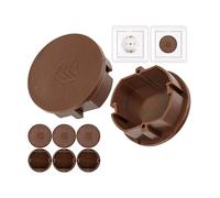 Cache-prise, 8 pièces, en brun, protection de prise contre la poussière, les éclaboussures, pour prise SchuKo type F, couvercle pour bloc multiprise, multiprise, enrouleur de câble, cuisine, atelier