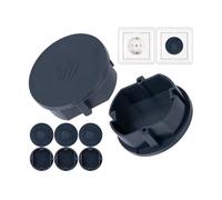 Cache-prise, 8 pièces, en gris, protection de prise contre la poussière, les éclaboussures, pour prise SchuKo type F, couvercle pour bloc multiprise, prises multiples, enrouleur de câble, cuisine