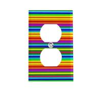 Cache-prise à motif arc-en-ciel, plaque murale standard américaine avec vis - En acier inoxydable résistant à la chaleur et aux chocs pour décoration d'intérieur