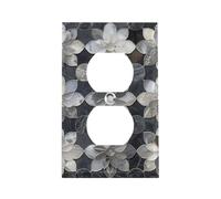 Cache-prise à motif floral, plaque murale standard américaine avec vis, en acier inoxydable résistant à la chaleur et aux chocs, pour décoration d'intérieur