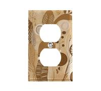 Cache-prise beige et marron, plaque murale standard américaine avec vis - En acier inoxydable résistant à la chaleur et aux chocs pour décoration d'intérieur