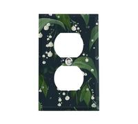Cache-prise blanc foncé vert clair, plaque murale standard américaine avec vis - En acier inoxydable résistant à la chaleur et aux chocs - Cache-prise duplex 1 gang pour décoration d'intérieur