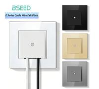 Cache-prise Bseed Série E avec trou pour sortie de câble, plaque murale vierge pré-perforée, plaque de remplacement pour interrupteur et prise PC Frame White
