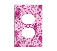 Cache-prise duplex en plastique pour chambre à coucher, salle de bain, cuisine, entrée - Motif colibri - Motif floral fantaisie - Pêche printanière