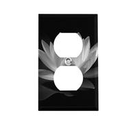 Cache-prise en forme de fleur noire, plaque murale standard américaine avec vis, en acier inoxydable résistant à la chaleur et aux chocs, pour décoration d'intérieur