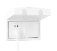 Cache-prise étanche pour salle de bain et cuisine, boîtier double type 86 avec sécurité enfant, matériau PC, blanc, gris ou doré (blanc)