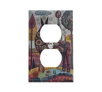 Cache-prise marron et gris foncé, plaque murale standard américaine avec vis, en acier inoxydable résistant à la chaleur et aux chocs, pour décoration d'intérieur