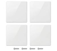 Cache Prise Murale, Cache Interrupteur Mural Résistant Plaque Murale Aveugle 8,6x8,6 cm en Plastique Robuste, Couvercle Plastique pour Trou Mural Cache Prise Electrique Blanc avec Vis, 4 Pièces