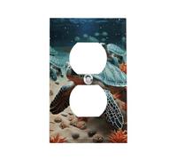 Cache-prise tortue étoile de mer, plaque murale standard américaine avec vis, en acier inoxydable résistant à la chaleur et aux chocs, pour décoration d'intérieur