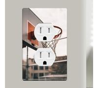 Cache-prises duplex de basket-ball shot 1 gang de taille standard en polycarbonate incassable pour cuisine, maison, chambre d'enfant, 11,4 x 7 cm