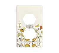 Cache-prises électriques Hen Flying Butterflies Among Flowers - Taille standard - 11,4 x 7 cm - Polycarbonate thermoplastique incassable