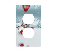 Cache-prises électriques motif bonhomme de neige coquin, taille standard, 11,4 x 7 cm, thermoplastique polycarbonate incassable