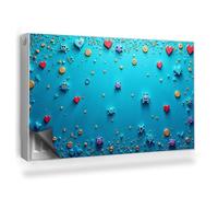 Cache Radiateur 100x60 cm pour Salon et Cuisine Couverture Magnétique Tapis Design pour Radiateurs Facile à Installer Protège et Décore - Graphique d'icônes Emoji Bleu Jeunesse