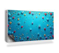 Cache Radiateur 110x60 cm pour Salon et Cuisine Couverture Magnétique Tapis Design pour Radiateurs Facile à Installer Protège et Décore - Graphique d'icônes Emoji Bleu Jeunesse