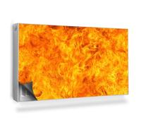 Cache Radiateur 110x60 cm Protège et Décore pour Salon et Cuisine Couverture Magnétique Facile à Installer Tapis Design pour Radiateurs - Texture élémentaire de Lave Ardente
