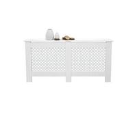 ECD Germany Cache-radiateur moderne – 152×19×82 cm – Blanc – Étagère en bois MDF