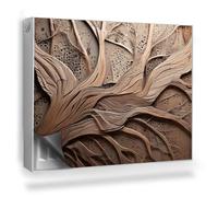 Cache Radiateur 80x60 cm pour Salon et Cuisine Couverture Magnétique Tapis Design pour Radiateurs Facile à Installer Protège et Décore - Motif d'arbre sur la Texture du Bois