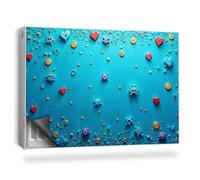 Cache Radiateur 90x60 cm pour Salon et Cuisine Couverture Magnétique Tapis Design pour Radiateurs Facile à Installer Protège et Décore - Graphique d'icônes Emoji Bleu Jeunesse