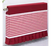 Cache-radiateur à Couverture Intégrale, Cache-poussière du Radiateur en Tissu Lavable, avec Ouverture Latérale, Attaches et Ourlet Froncé(Red,160cm/63in)