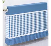 Cache-radiateur à Couverture Intégrale, Cache-poussière du Radiateur en Tissu Lavable, avec Ouverture Latérale, Attaches et Ourlet Froncé(Blue,260cm/102in)