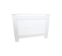 Cache Radiateur à Motif Grillagé en MDF Blanc de 111,5cm de Large